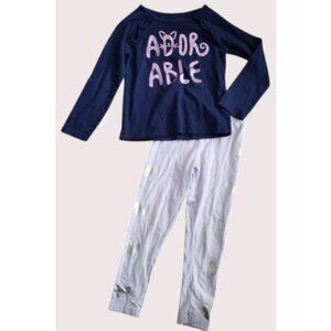 GARANIMALS 365 KIDS Navy and Lilac Leggings Pant Set Girls Size 4